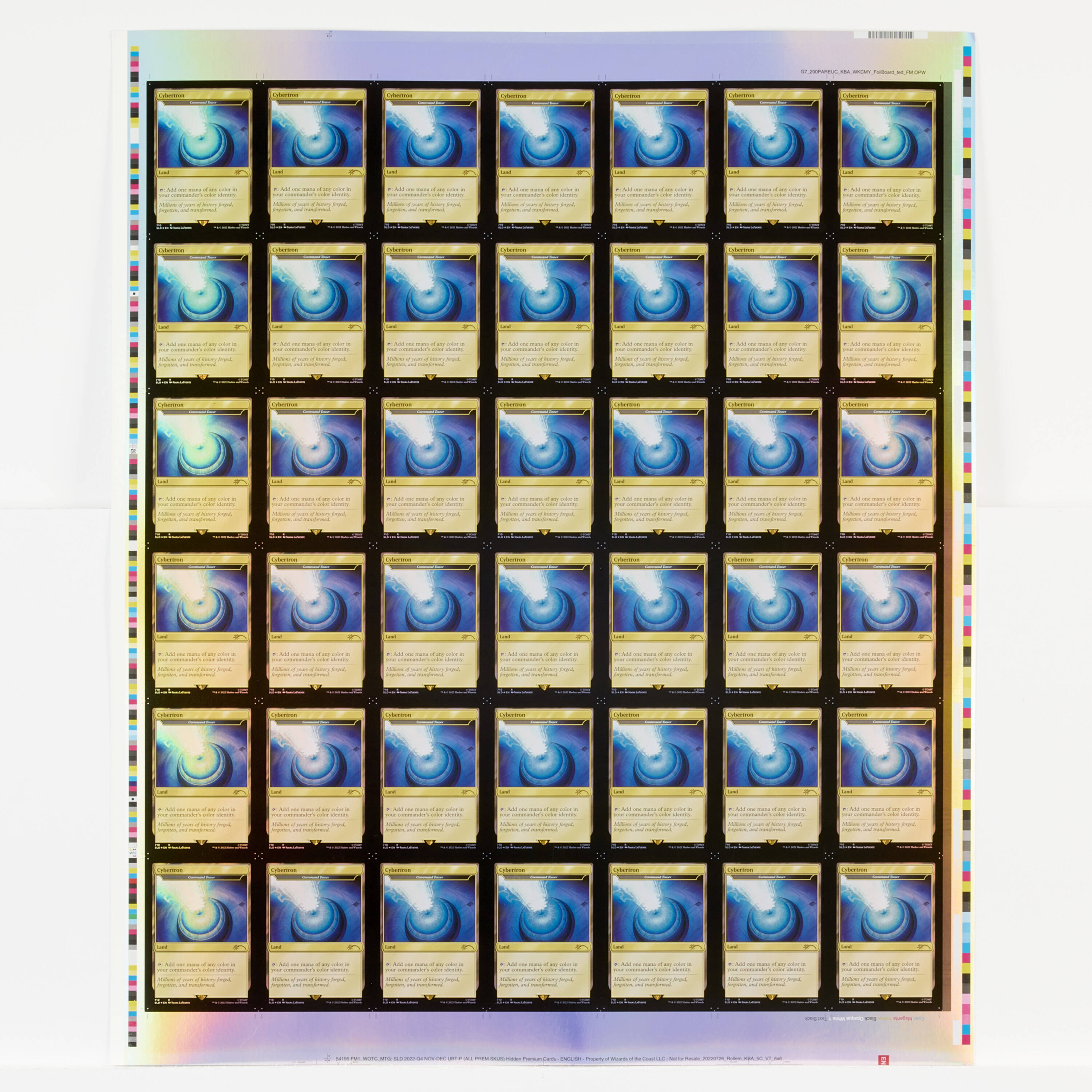 Magic the Gathering - Uncut Sheet: Secret Lair Drop: Transformers - Optimus Prime vs Megatron Cybertron Land (non-foil)