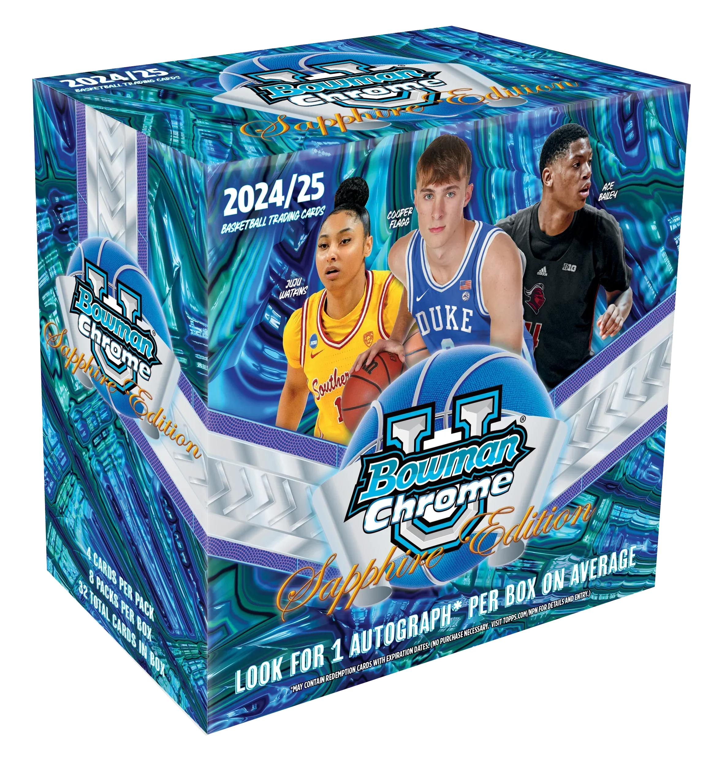 2024/25 Bowman Chrome University Basketball Sapphire 10 Box Case